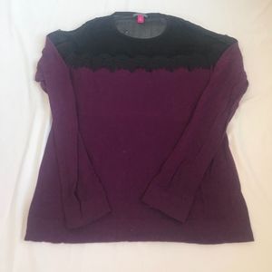 Vince Camuto Med Black and Purple Lace Sweater